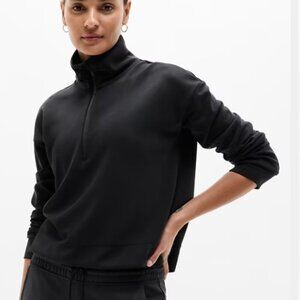 ATHLETA Seasoft Quarter Zip Sweatshirt Black Size XL